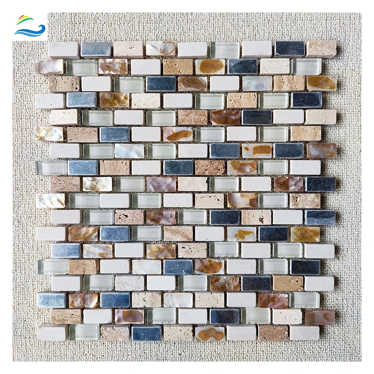 30x30 Country yard brick pebble joint Multi-color porcelain Mosaic for bathroom low absorption mosaic