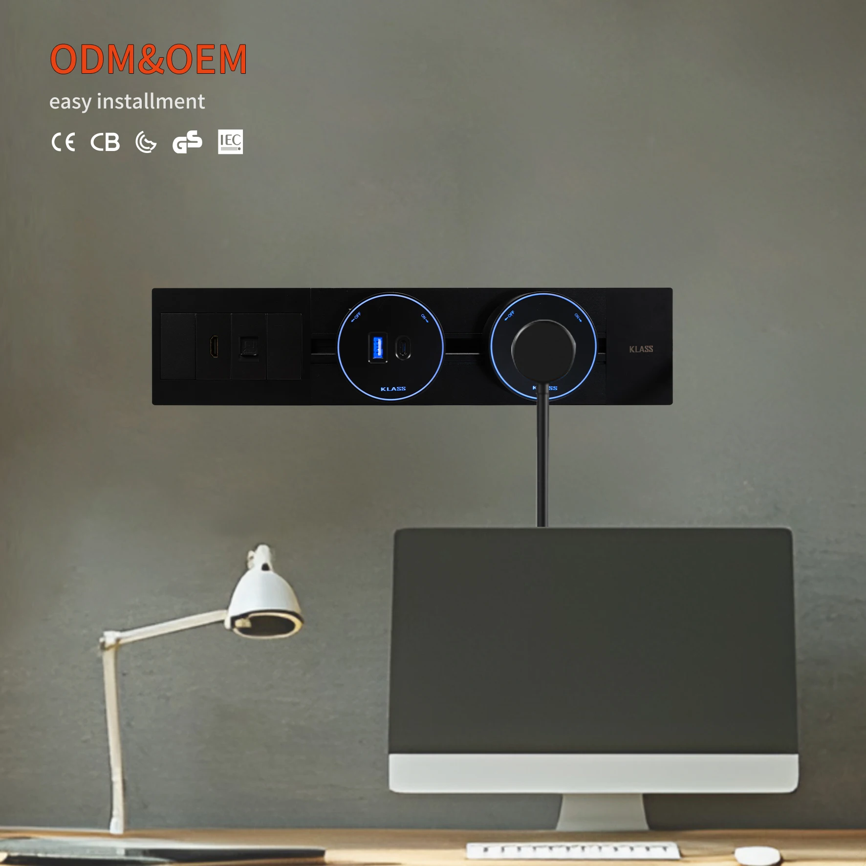 Manufactures electrical Removable Power Rail Track Socket with universal 13A USB socket for wall Tabletop Electric Plug Outlet