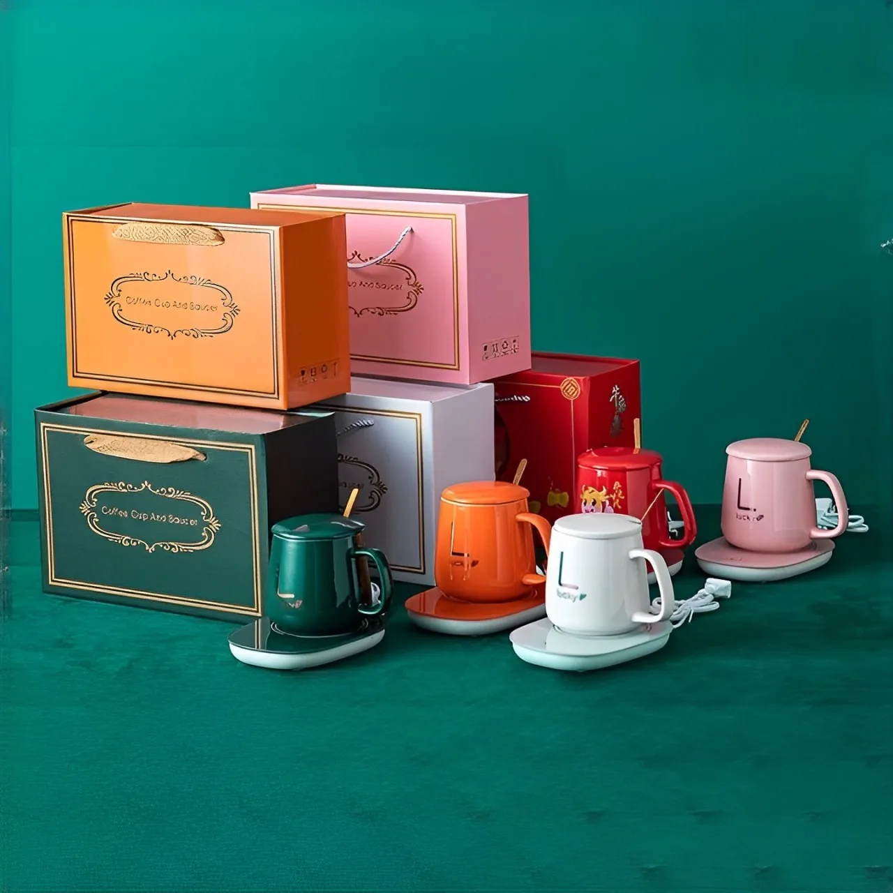 Беспроводной нагреватель Usb офисная Подарочная коробка с контролем температуры умная электрическая керамическая чашка кофейная кружка теплый набор