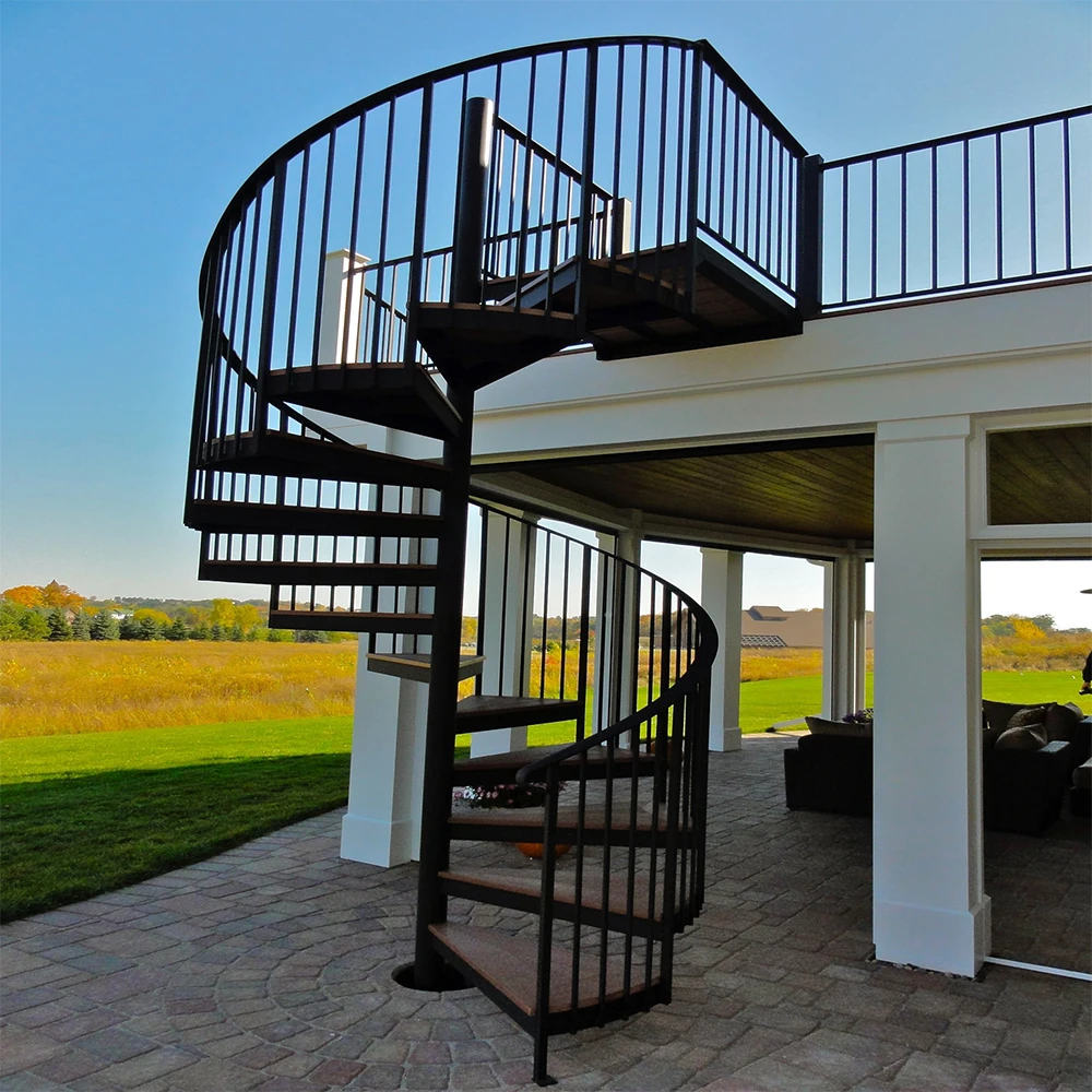 Modular stainless steel spiral staircase / outdoor steel stairs