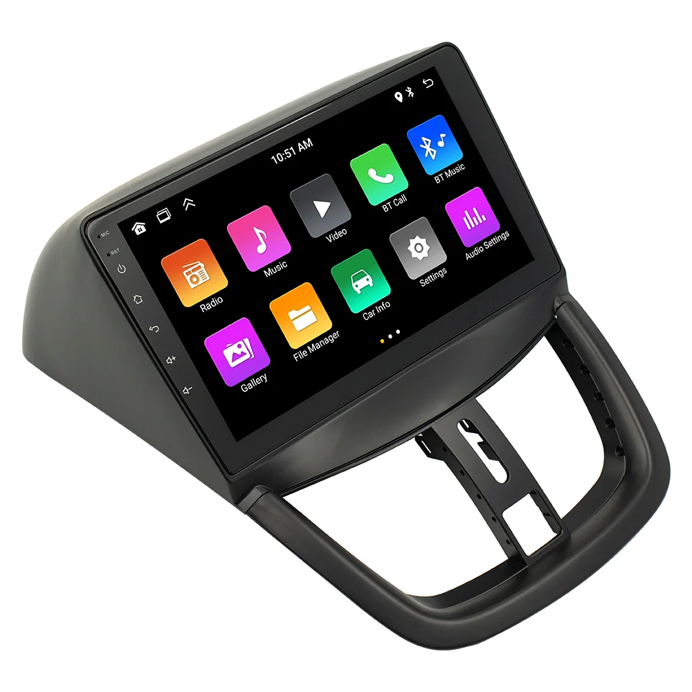 BQCC 2Din 9 inch Quad Octa core Android car radio with carplay Android Auto AHD WIFI GPS BT USB car stereo for Peugeot 207 06-15