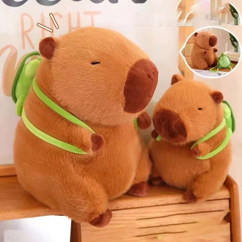 Capibara with Backpack Plush Toy King Hamster Guinea Pig Doll Girl Funny Birthday Stuffed Animals Gift Doll