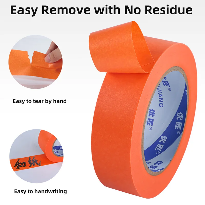 YOUJIANG UV resistance 60 days car automotive painting 2 inch 30mm washi paper goldband orange painters writable masking tape