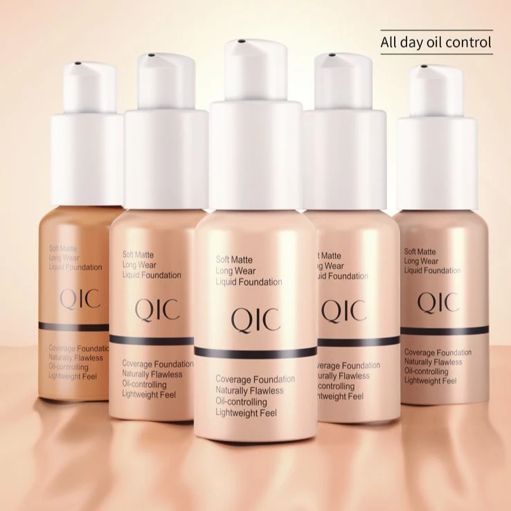 5-Color Full Coverage Concealer Cream Long Lasting Waterproof Flawless Liquid Foundation with Matte Oil Control for Face Makeup