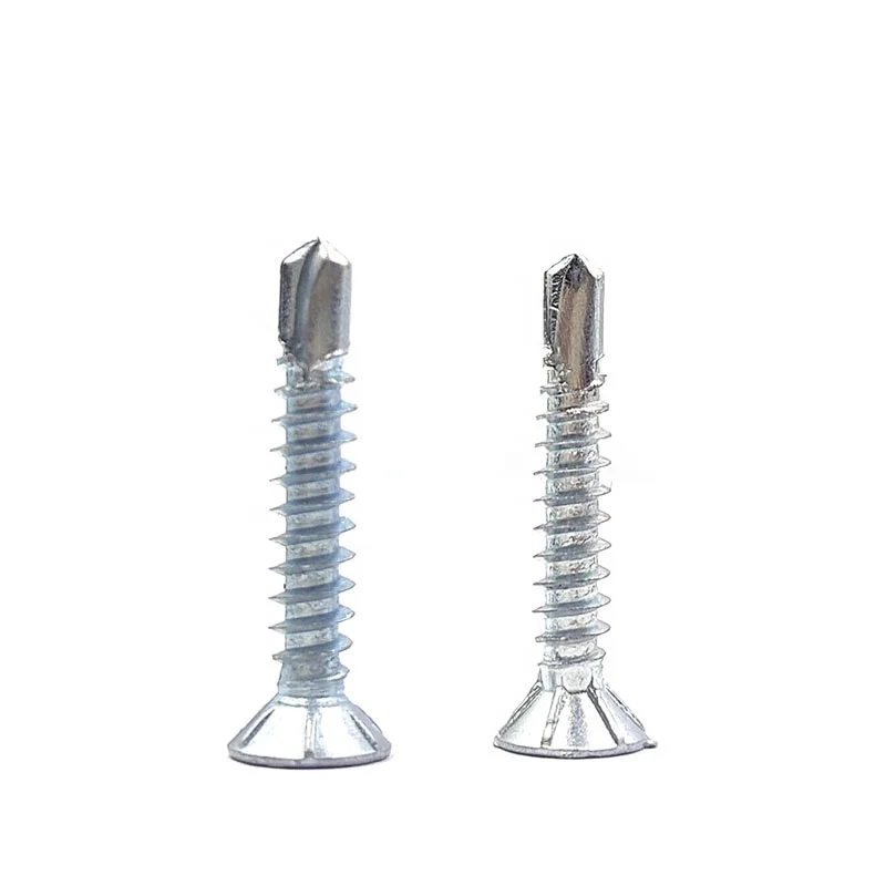 zinc plated countersunk head self drilling screw type 17 tek screw Factory price C1022A carbon steel self tapping