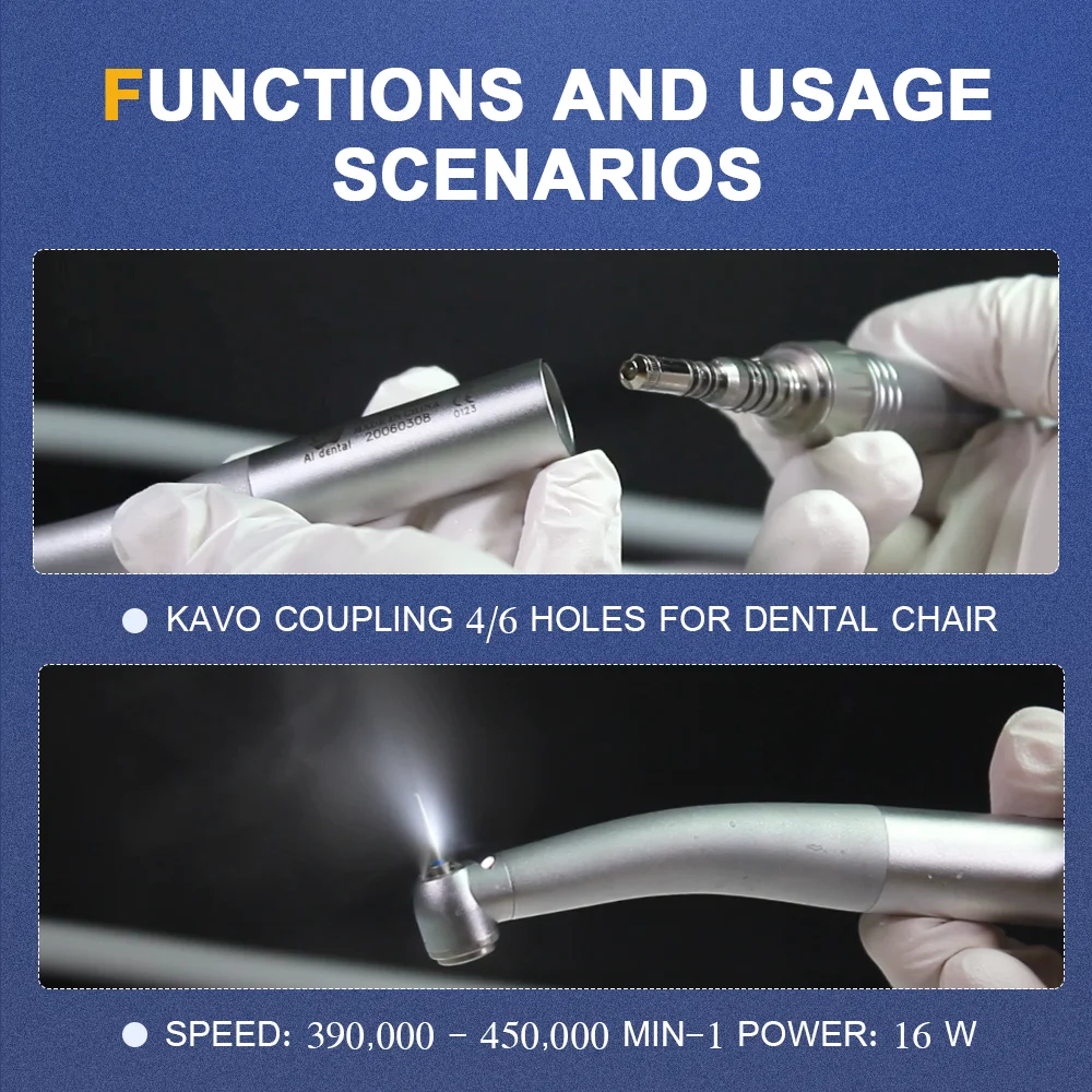 Surgical instruments dental hand piece high speed connect LED quick coupling short shank burs dental unit