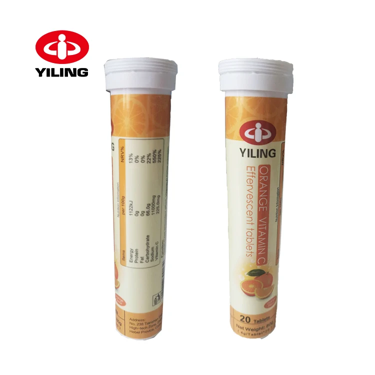 Sweet Orange Flavor Customizable VC Fruit and Vegetable Beverage Healthy Gift Vitamin C Effervescent Tablets