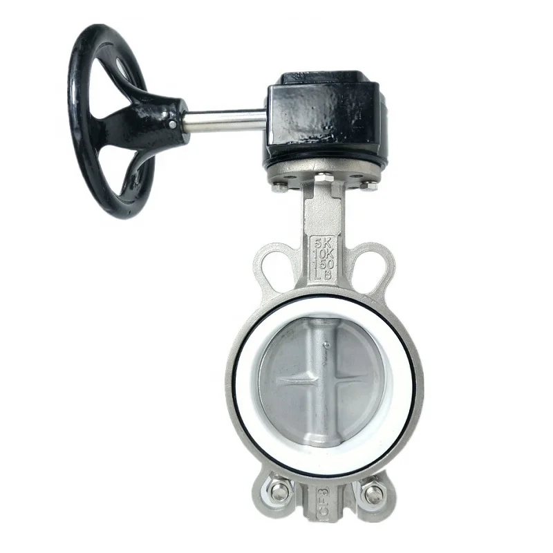 DN125 Black Soft Seal Type U Valve Butterfly Water Heater Service Valves  Type A LT U Cast Iron Valve Wafer