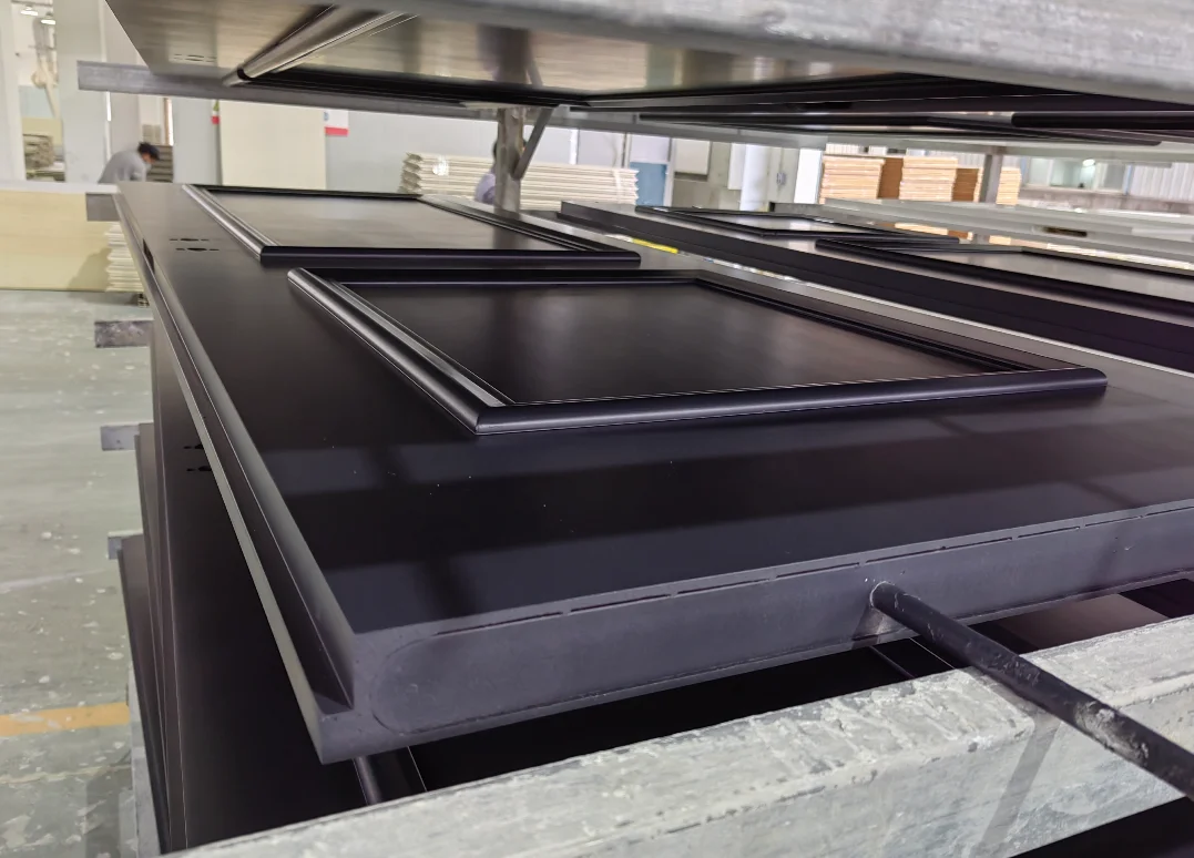 Israel market popular T shape Rebate Polymer WPC SKIN PVC painting door waterproof interior doors for toilet bathroom kitchen