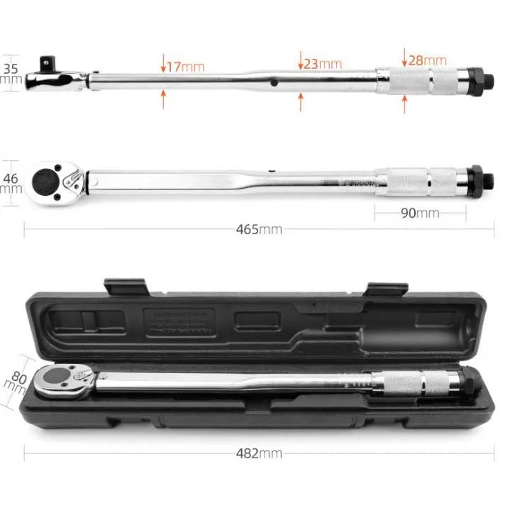 Factory supply 46.5CM adjustable torque wrenches carbon steel household torque wrench