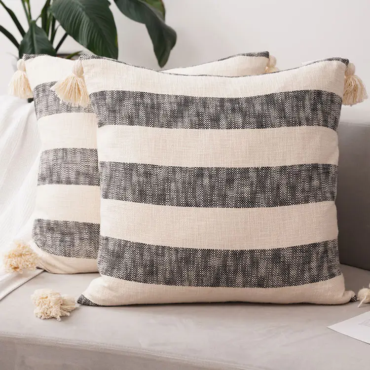 BOHO Style Design Cream-colored Geometric Pattern Cushion Cover High-end Luxury Pillow Covers Home Decor