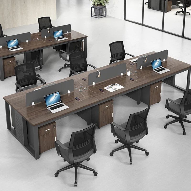 Custom Office Workstation Desk Furniture 6 Seater Person Cubicle L Shape Six People Call Center Work Station Table