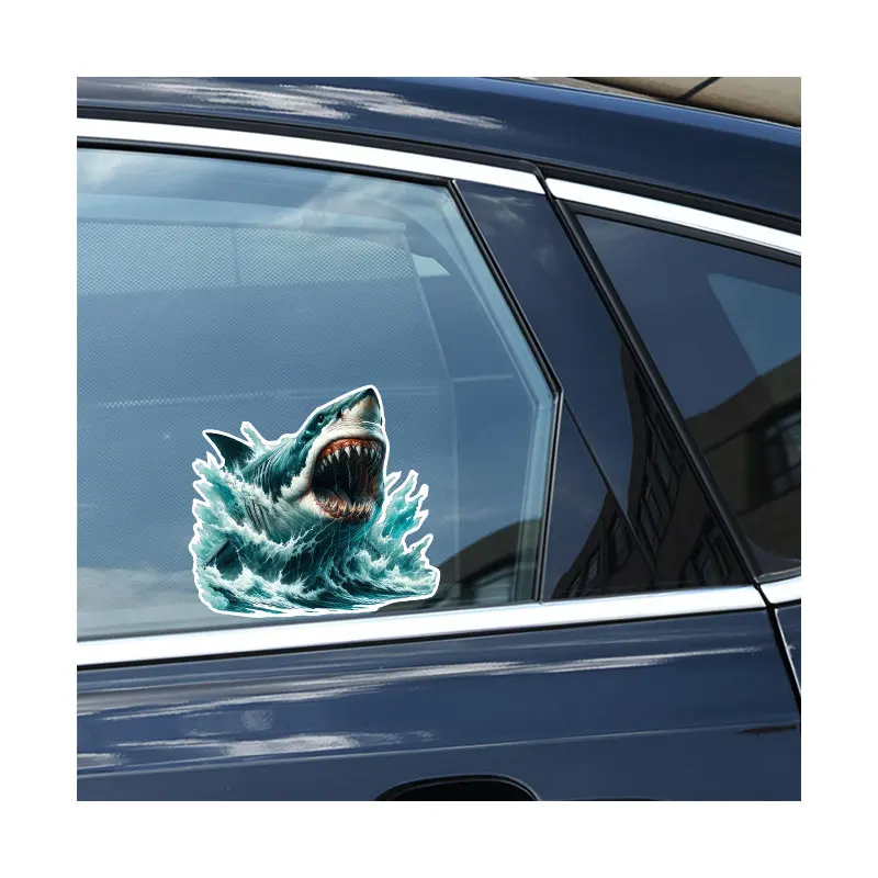 Fierce Shark Art Personalized Plastic Wall and Body Stickers for Home Decoration Car and Toilet Decals