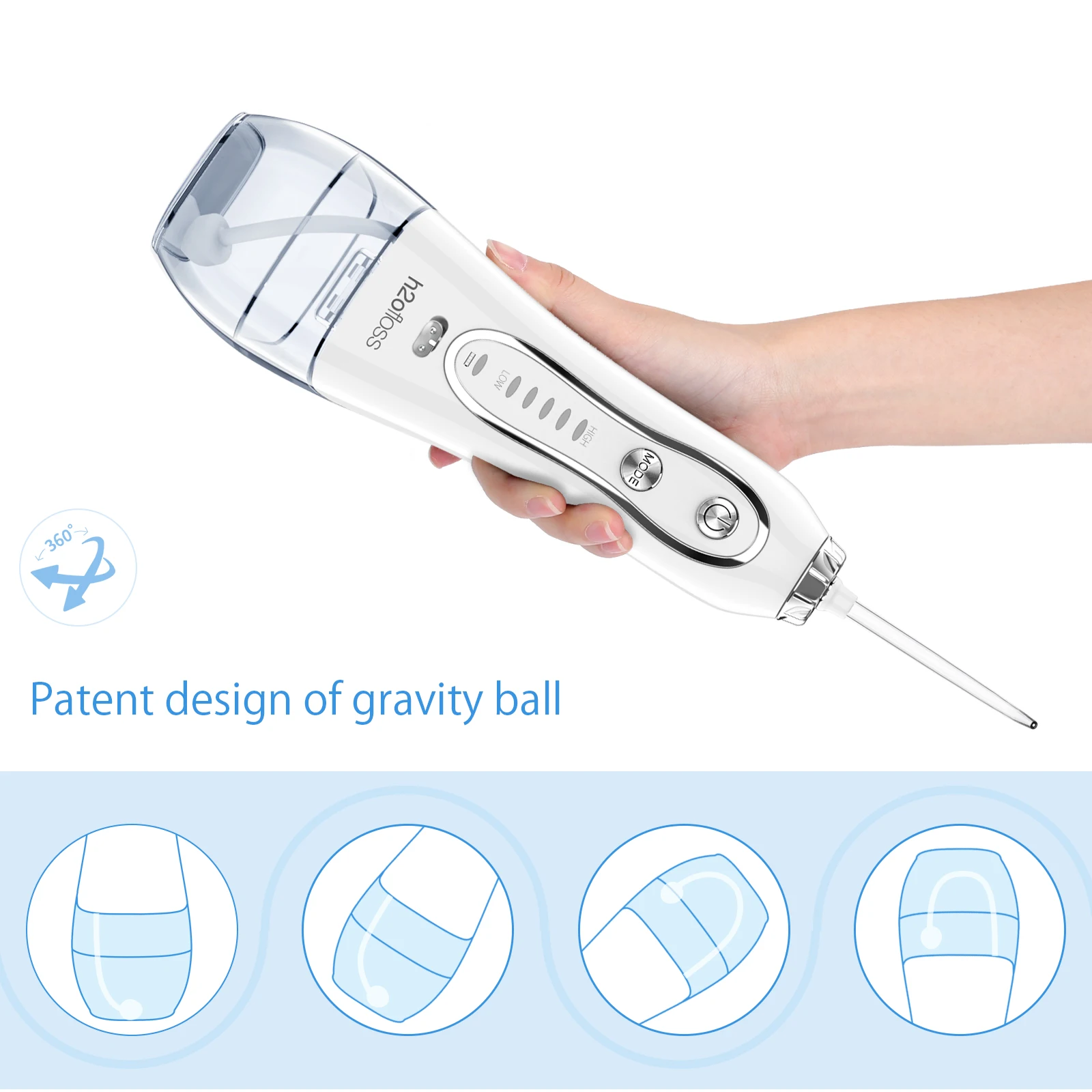 H2ofloss Ipx7 intelligence Water Flosser Teeth Cleaning Power Floss Nozzle Dentist Machine Oral Irrigator Dental Water Jet