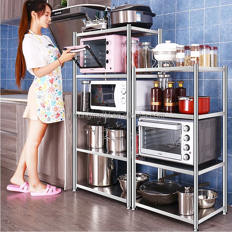 
Stacking Racks Storage Holders Cargo Goods Racking Microwave Oven Shelf for Kitchen 