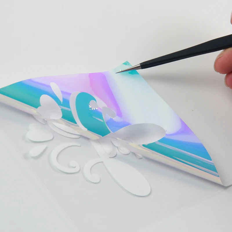 Qingyi High elastic holographic htv rolls metallic film hologram chameleon rainbow heat transfer vinyl for t-shirt