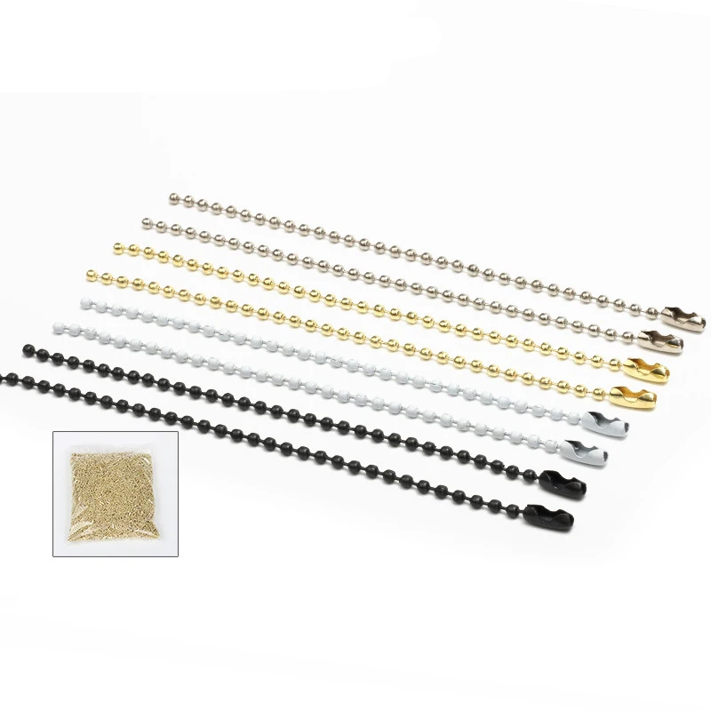 Шариковая цепочка для бирки, железные шарики, бусины, цепочки, соединительная застежка, удлинитель для ключей, бирка, брелки для ювелирных изделий, фурнитура, аксессуары