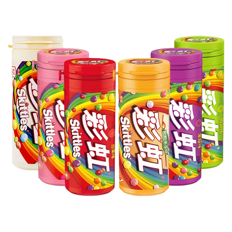 Wholesale Multicolor 30g Sweet Fruity Skiittle Candy Hard Candy in Boxes with Various Flavors Exotic Snacks