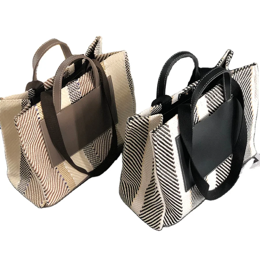 Cotton And Linen Women Single Shoulder Bag Large Capacity Beach Hand Tote Bag New Canvas Bag