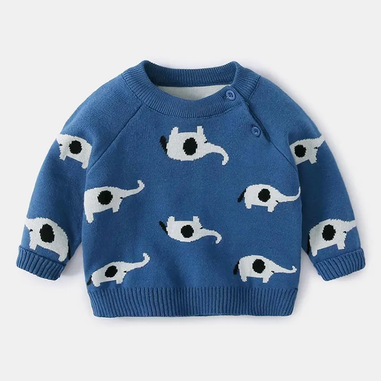 
animal jacquard knit baby sweaters winter baby clothes kids pullovers 