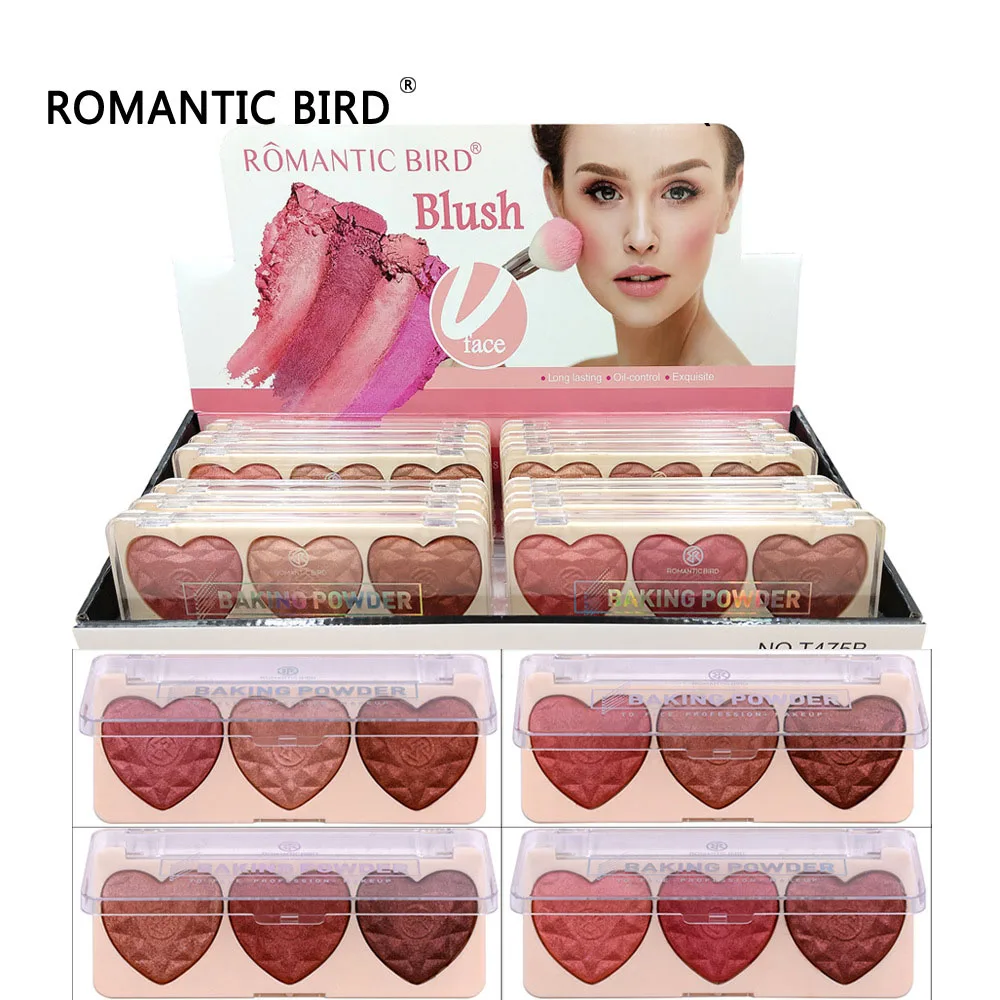 2022 hot selling three-color love highlight brightening blush rouge ROMANTIC BIRD new