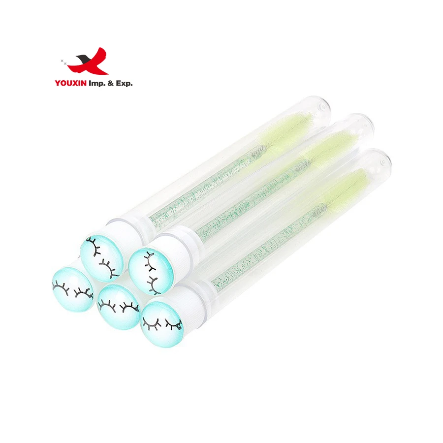 wholesale crystal double diamond lash  tube mascara  plastic test tubes  eyelash brush