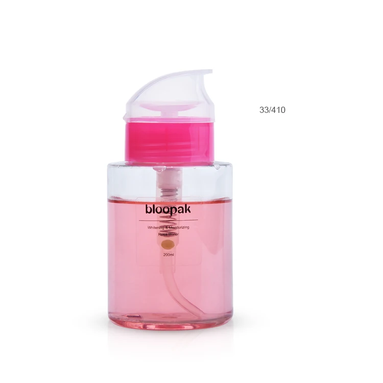 Cosmetic packaging plastic bottle nail polish remover pump bottle,33/410 nail acetone thick nail pump bottle,pump bottle nail