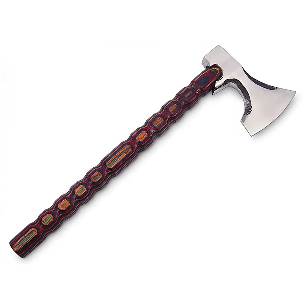 
NEW HATCHET TOMAHAWK VIKING AXE FULLU FUNCTIONAL COMBAT BUCHCARFT AXE WITH DIAMOND WOOD HANDLE 