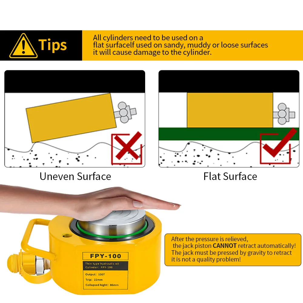 Hot-selling ultra-thin hydraulic jack FPY-100 single-acting hydraulic jack is suitable for lifting