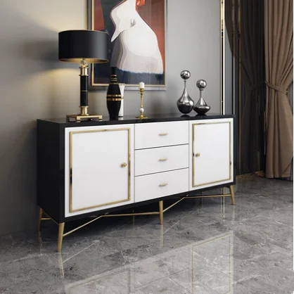 New  Modern minimalist light luxury creative multifunctional living room dining room solid wood storage sideboard