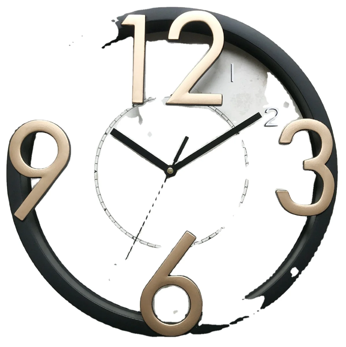 12 Inch Antique Round Wall Clock with Silent Mechanism embossed numbers