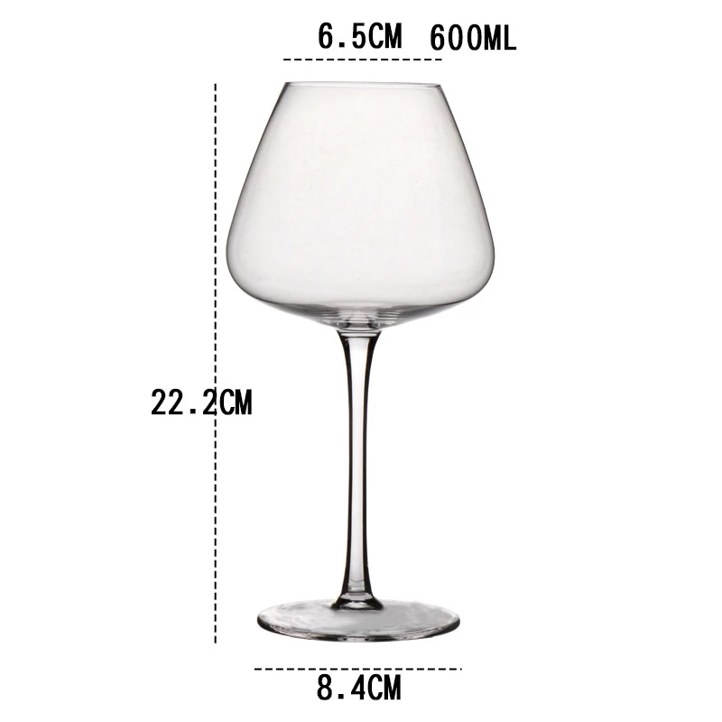 Wholesale Handmade High Quality Red Wine Glass With Gold Sliver Rim