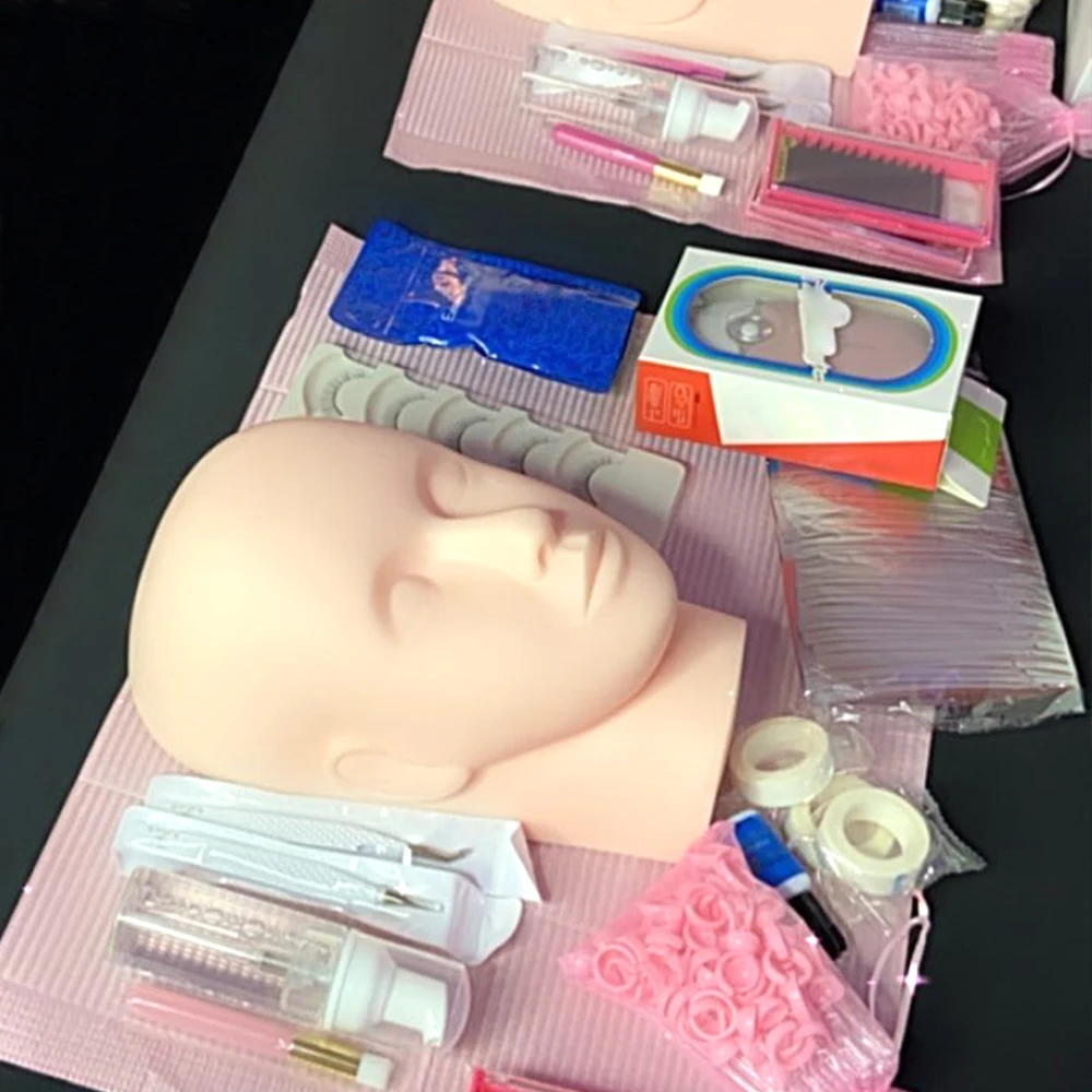 Wholesale Eyelash Extension Kits Lash Training Kit Professional Eye Lash Extensions Kit Bag Case With Mannequin Head