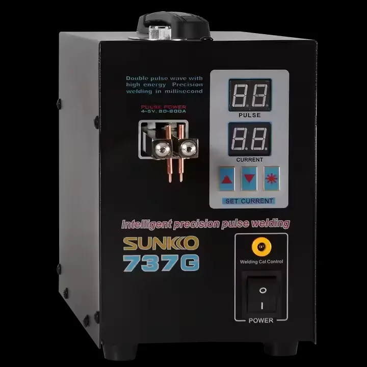 Sunkko 737G + Портативный Аккумуляторный импульсный точечный сварочный аппарат 18650 аккумуляторной сварки 110V