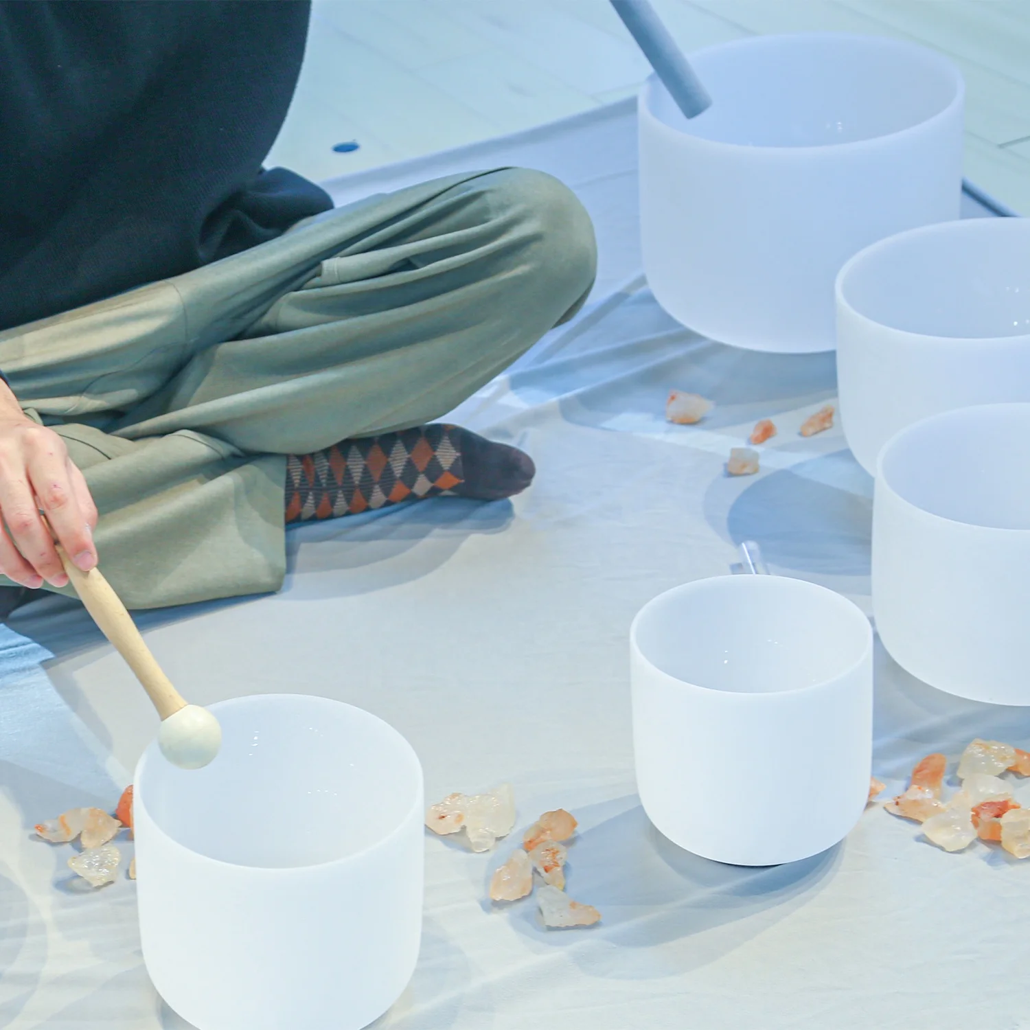 Chakra Quartz Crystal Singing Bowl Set Crystal Singing Bowl for Sound Healing