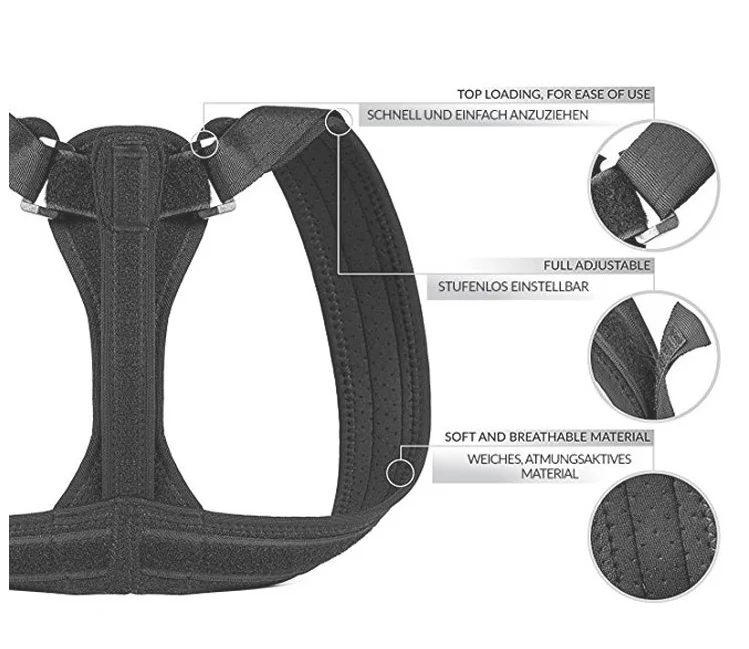 
Factory sale UNISEX Posture Corrector With Should Support And Wrist Belt Elastic Shoulder Support Shoulder Back Brace 
