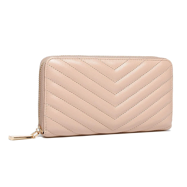 Women Zip Around Wallet and Phone Clutch with RFID Blocking Quilted PU Vegan Leather id card holder