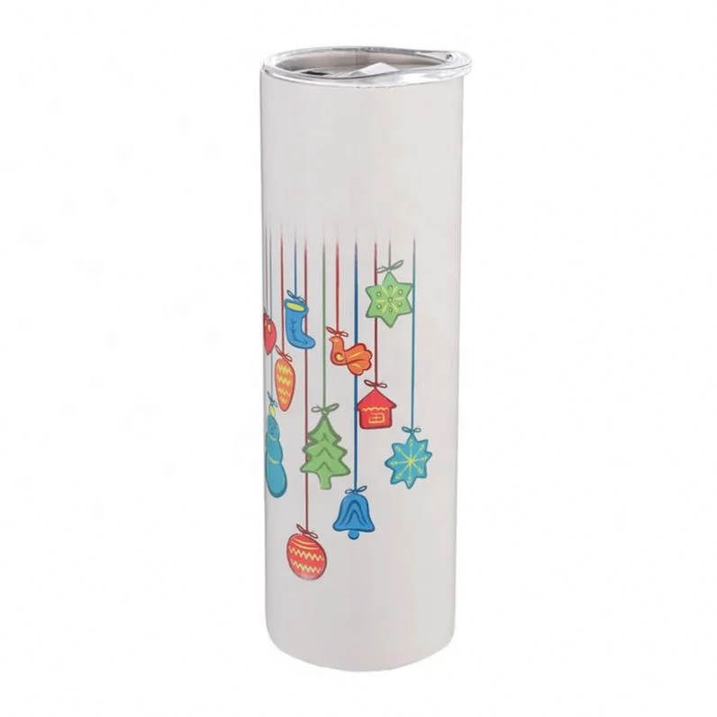 Factory Wholesale 20 Oz Skinny Sublimation Blank Straight Stainless Steel Tumbler With Straw Free Shipping USA Warehouse