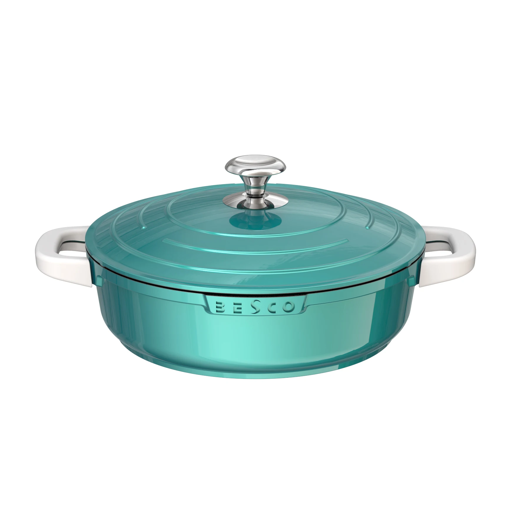 BESCO OEM Nature Plus series Cast aluminium set can be ceramic with with open fire rack round cast ensemble casserole et po le