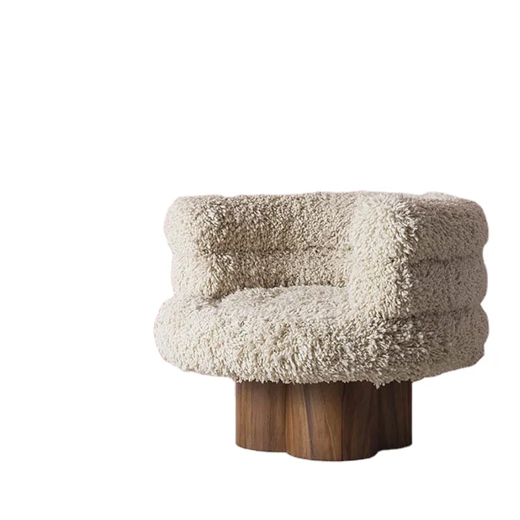 Factory Sales Home Furniture Nordic Sofa Chair Living Room Sofa Chair Leisure Teddy Fabric Couch Chairs