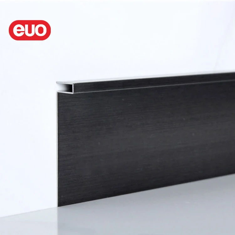 euo Elegant Black titanium floor skirting stainless steel skirting board for hotel
