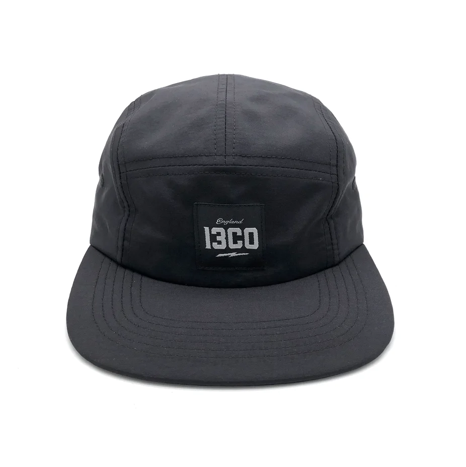 Пользовательская плетеная Аппликация 5 панелей черная нейлоновая Классическая бандажная Кепка