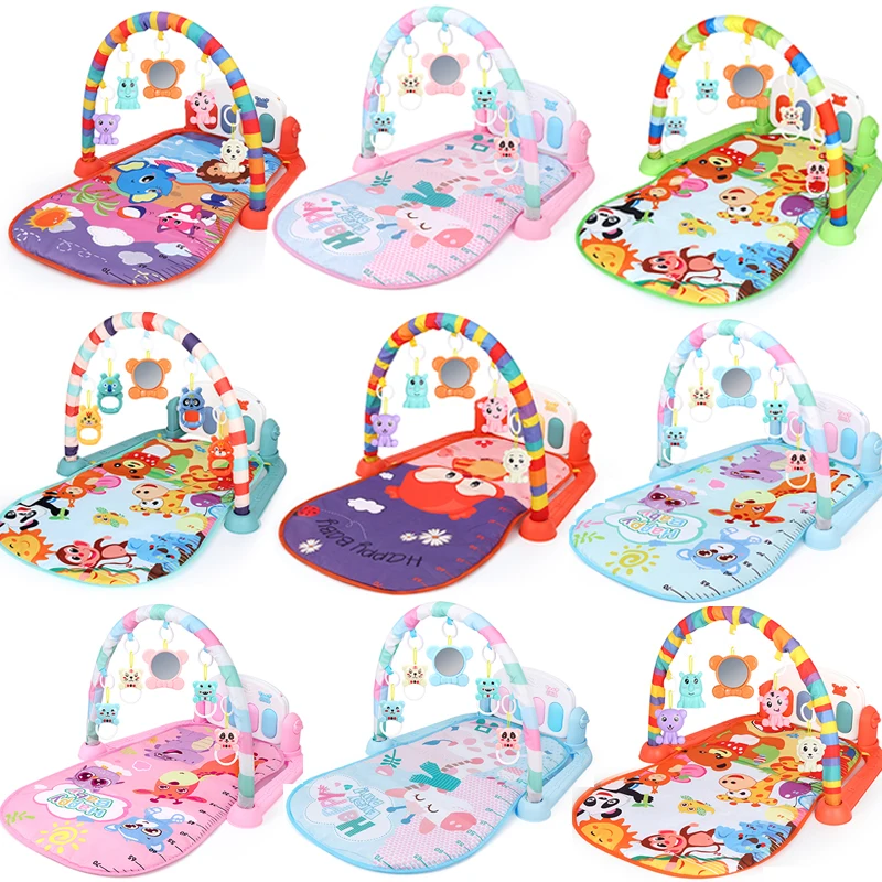 Wholesale manufacturer customize fabric activity crawl foldable piano gym soft cotton stylish baby play mats