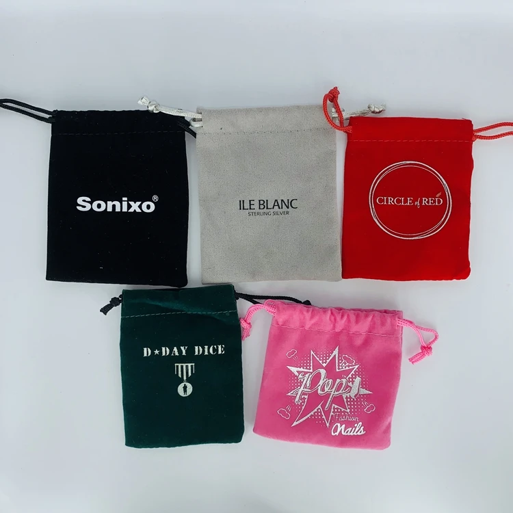 Velvet embroidered pouch with personalized logo for bracelet/jewelery/necklace/ring