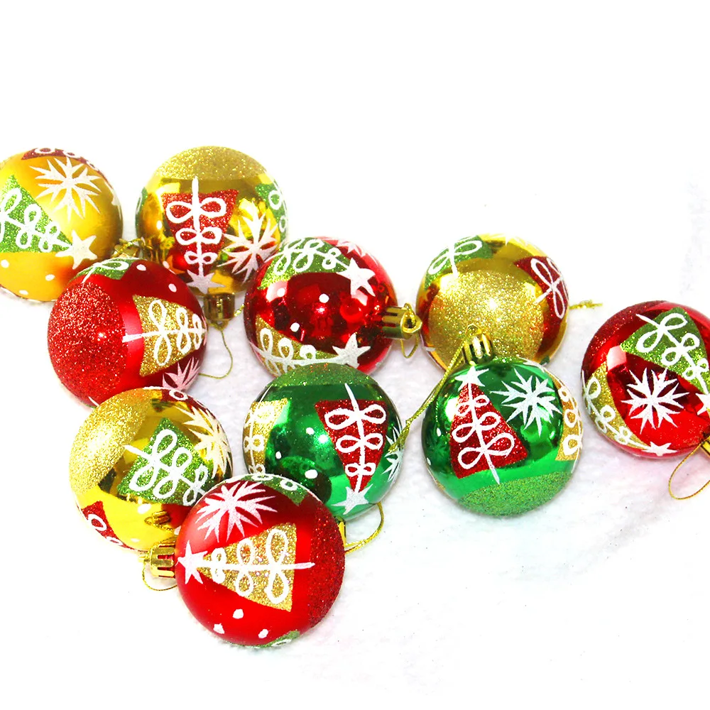 Wholesale price 6cm plastic ball ornament painted transparent christmas ball decoration
