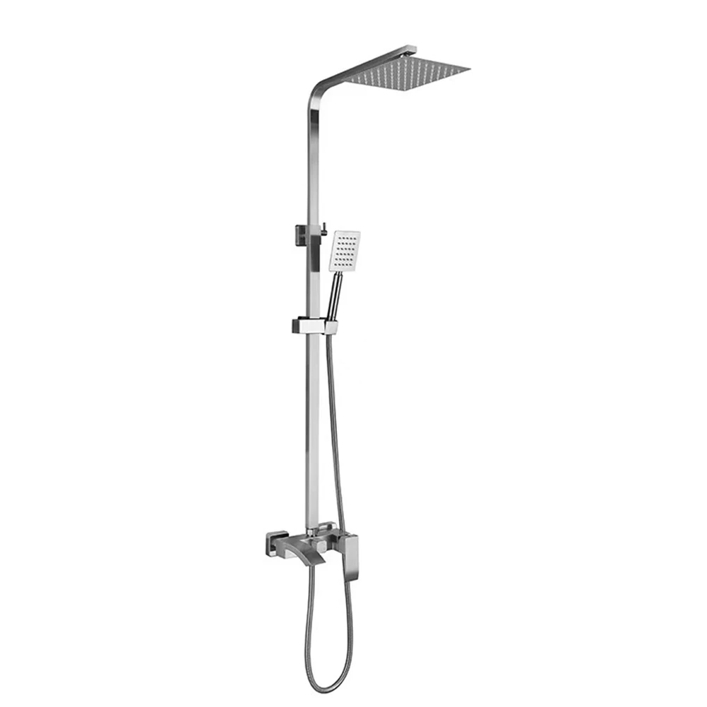Best Quality Sus304 Stainless Steel Bathroom Modern Faucet Shower Set Square Rain Shower Head Set