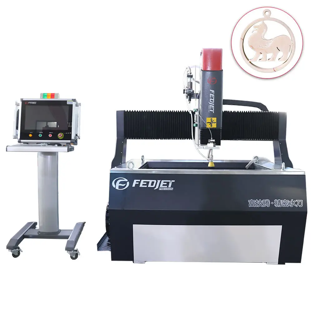 China Famous brand PLC high pressure water jet cutter and pump water jet stone cutting machine for metal stone glass