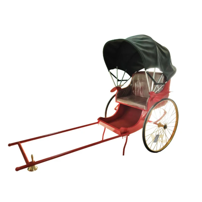 Elegant Japanese hand pulled rickshaw for centre street New Style Manpower golden Rickshaw