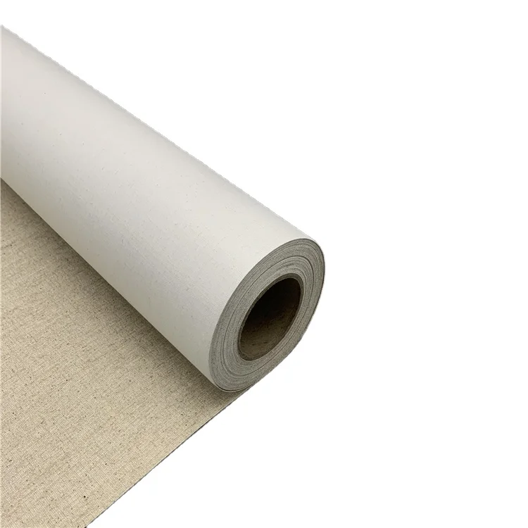 
cotton fabric large rolls of matte canvas for tableaux decoration painting 360 GSM 