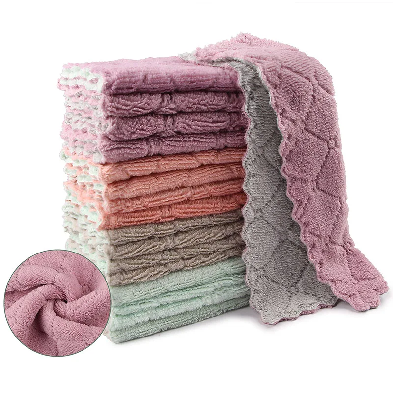 reusable bamboo linen cotton dish microfiber kitchen hand towels cleaning cloths 100% cotton set